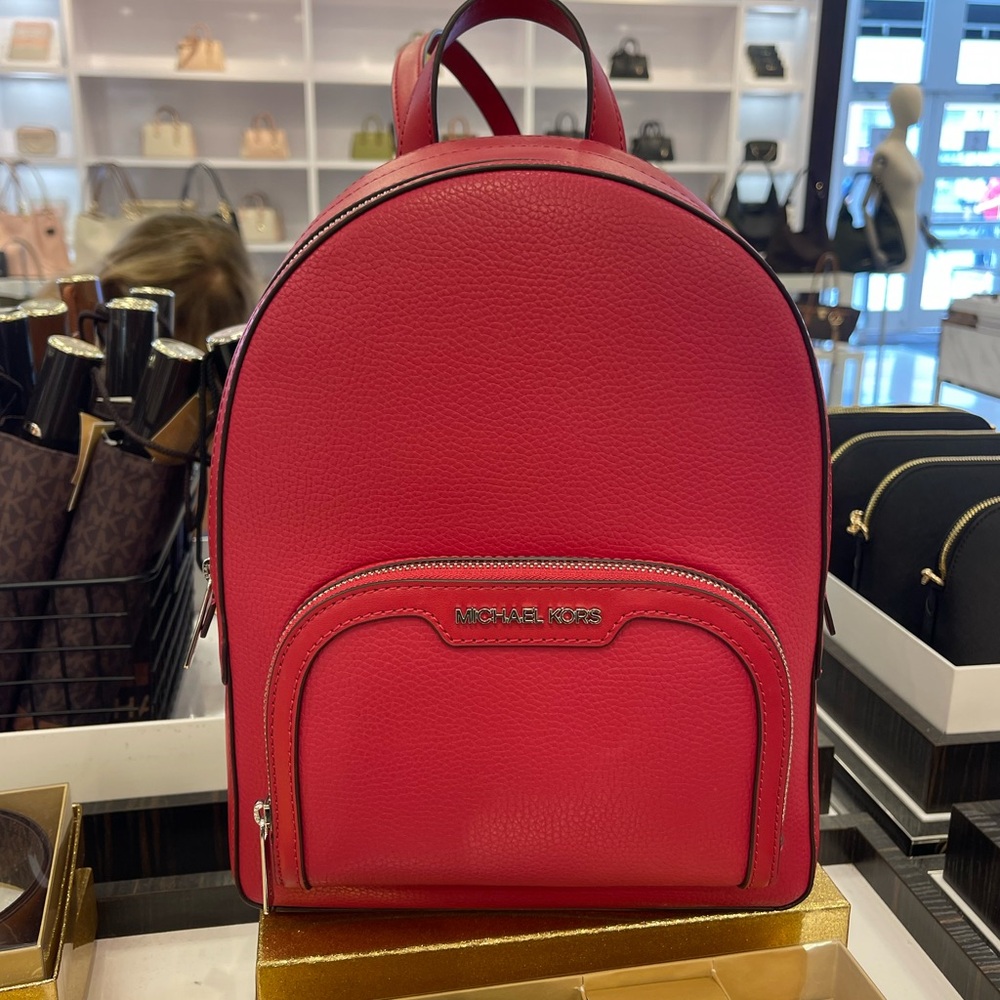 MICHAEL KORS Jaycee Medium Zip Pocket Pebbled Leather Backpack
Dark Raspberry
